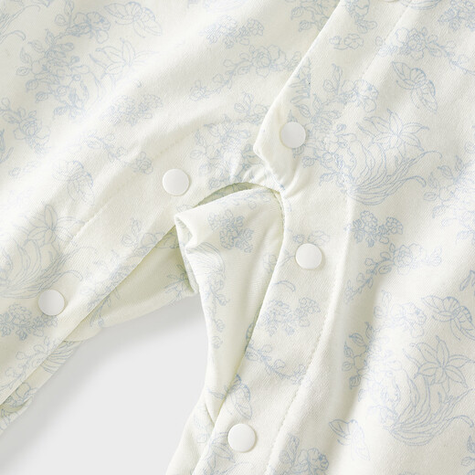 TONGTAI baby jumpsuit, spring and autumn pure cotton baby girl clothes, girls going out, lace sleeves, children's romper, blue 73cm