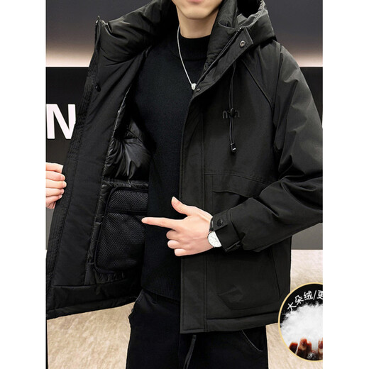 KBXNG Jinba Американский модный брендовый пуховик, мужская зимняя новая утолщенная теплая куртка с капюшоном, морозостойкая рабочая куртка темно-красного цвета M