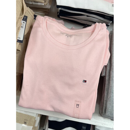 Tommy Hilfiger official flagship Tommy Qiuqiu women's comfortable cotton casual versatile round neck short-sleeved T-shirt 1# navy striped 4405 410 XS bust 76