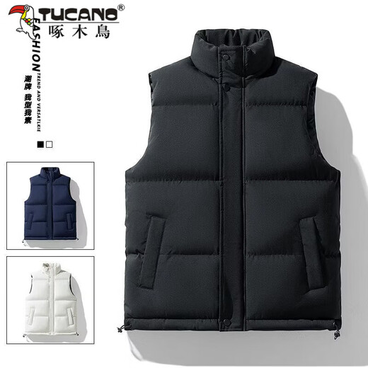 Woodpecker (TUCANO) Autumn and Winter Vest New Solid Color Down Jacket Trendy Casual Thickened Warm Vest Sleeveless Jacket Beige 908 M Recommended 70-95Jin Jin equals 0.5 kg