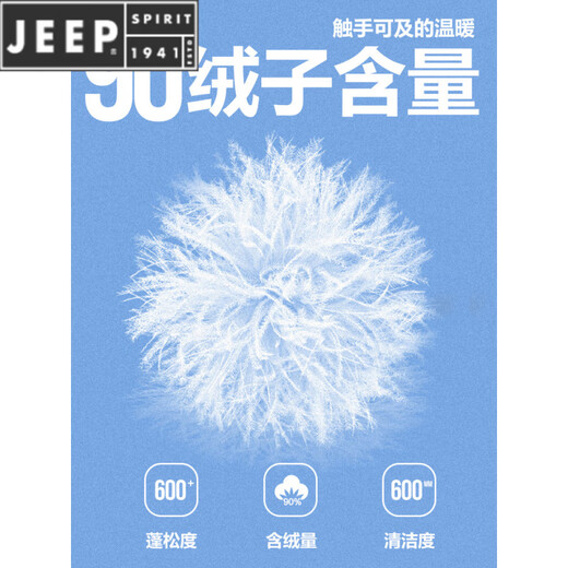 JEEP SPIRIT 203g high down filling capacity extreme cold men's down jacket 2025 winter new thickened short bread jacket 24062-grey new national standard duck down, warm and cold-resistant M 100-120Jin Jin equals 0.5 kg