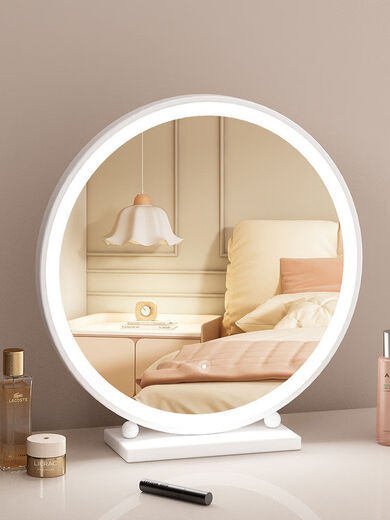 2025 New Size Desktop Makeup Mirror Home Bedroom Light Luxury Iron Dressing Table Mirror Dressing Mirror No Light Model Black 30 High Mirror + Damaged Reissue