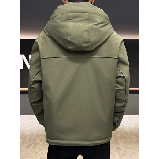 KBXNG Jinba Американский модный брендовый пуховик, мужская зимняя новая утолщенная теплая куртка с капюшоном, морозостойкая рабочая куртка темно-красного цвета M