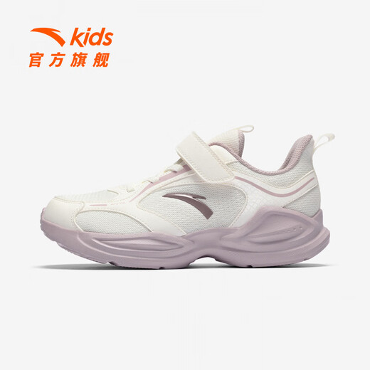 Anta Children's Linfeng Running Shoes Girls' Sports Shoes 26 Spring New Densified Mesh Velcro Lightweight Breathable Student Ivory White-3 28