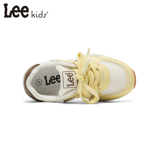 LEE KIDS children's sports shoes, men's and women's running shoes, 26 spring new running shoes, non-slip, wear-resistant moral training shoes, casual shoes, yellow 36, inner length 23.4cm, suitable for feet 22.4-22.9cm long