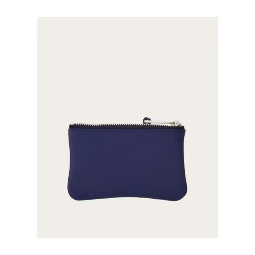 Ferragamo men's card holder detachable wrist strap hollow line design portable storage calfskin white black one size