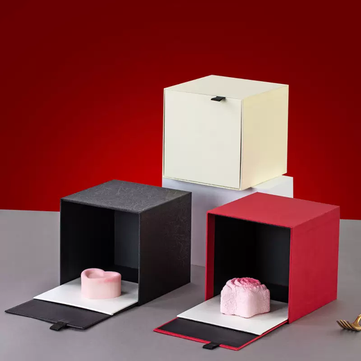 Yusenyi high-end 4-inch Western pastry mousse dessert box French sweet packaging box 4-inch cake gift box hardcover cut square box beige 4-inch upgraded version 15x15x15cm