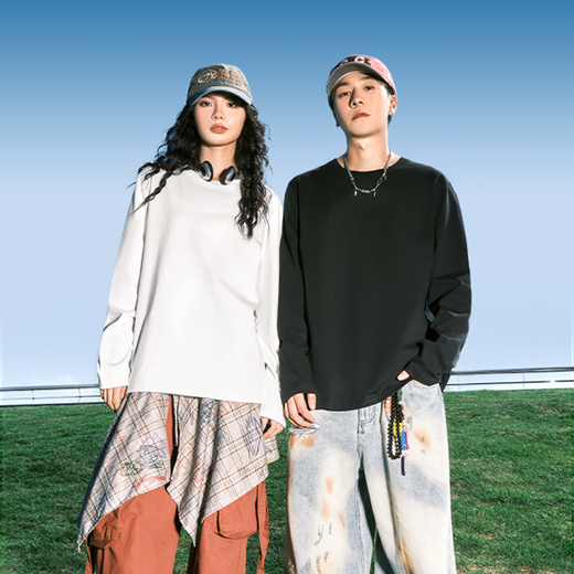 Pull back American long-sleeved T-shirt for men in spring outdoor sports skin-friendly inner layering shirt pure cotton round neck shoulder top for men Navy (origami chest label) S/165 (same style for men and women)