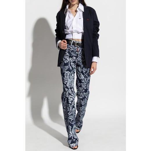 Dsquared2 Women's Suit Warm and Durable Dark Blue Work Commuter Jacket Simple Dark Blue One Size | 2XS