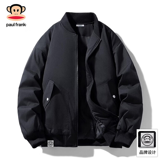 Paul Frank Hong Kong Style Retro Casual Cotton Clothes Men's 2026 Spring New Loose Comfortable Trendy Brand Versatile Warm Fashion Tops Burgundy Cold Warmth M Recommended 90-120 Jin Jin equals 0.5 kg