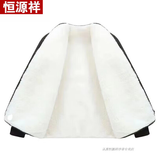 Hengyuanxiang fur one-piece sheepskin jacket winter middle-aged and elderly windproof warm genuine leather liner top men's thickened wool cotton jacket black pearl white liner 2XL (125Jin Jin equals 0.5kg -145Jin Jin equals 0.5kg)