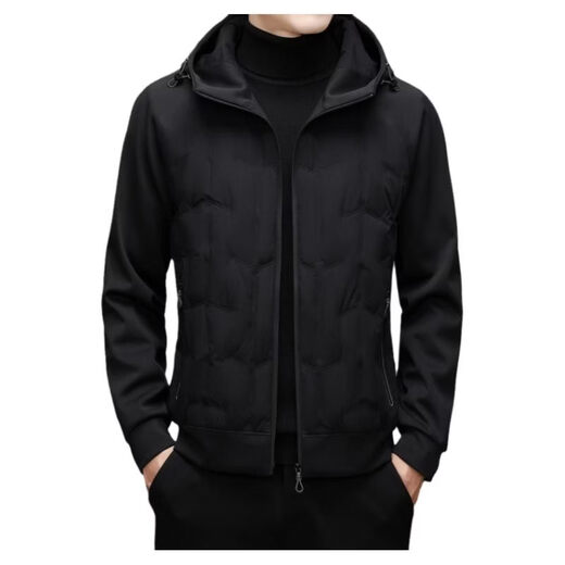 利郎商场同款男装24秋冬新款羽绒服男士时尚休闲白鸭绒轻薄保暖连帽外 咖色1007 M 170