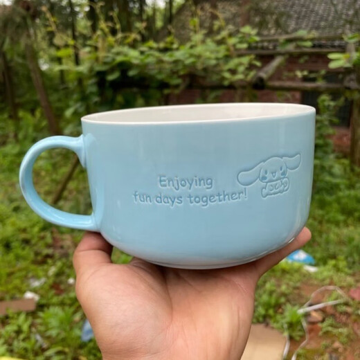 Tuojin 0019 Jade Gui Dog Instant Noodle Bowl Large Capacity Slightly Flawed Ceramic Rice Bowl Big-Eared Dog Lunch Box Dormitory Cartoon With Handle Main Image