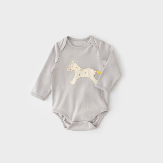 Koala Nose Soft Cotton White Horse Bear Cute Baby Romper for Infants and Toddlers All Seasons Light Gray 66cm