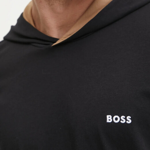 BOSS Black Label Men's Fashion Simple Casual Hooded Sweatshirt 50515306 10259900 Black 2 S