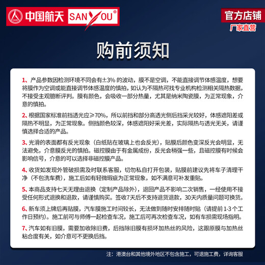 SANYOU China Aerospace Mountain consists of car film glass explosion-proof film insulation film nano ceramic solar film explosion-proof film Meilan package full car package