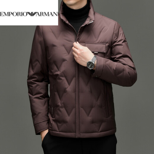 EMPORIO ARMANI Armani down new men's down jacket short stand collar casual duck down fashion trend warm winter jacket beige XL 180