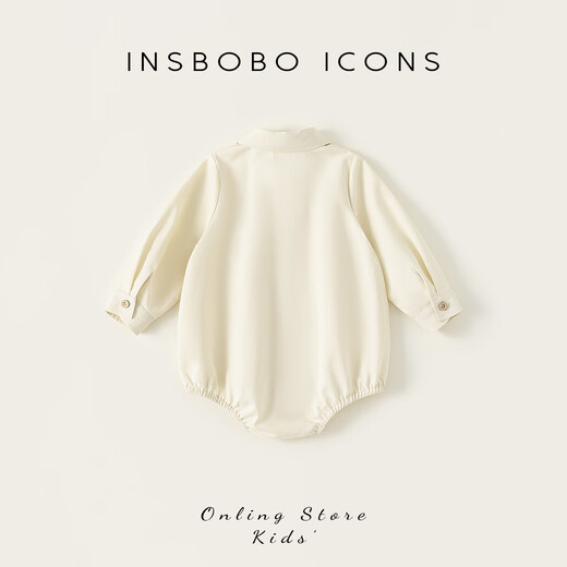 INSBOBO Baby Clothes 2026 Spring and Autumn New Style Triangular Romper for Baby Boys Small Month-old Outing Cuddle Clothes Spring Clothes Off-white Free Accessories with Order 90cm