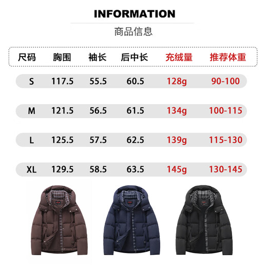Yalu new down jacket women's winter short hooded thick northern winter warm and cold official authentic women's jacket red brown coffee S recommended 90-100Jin Jin equals 0.5 kg