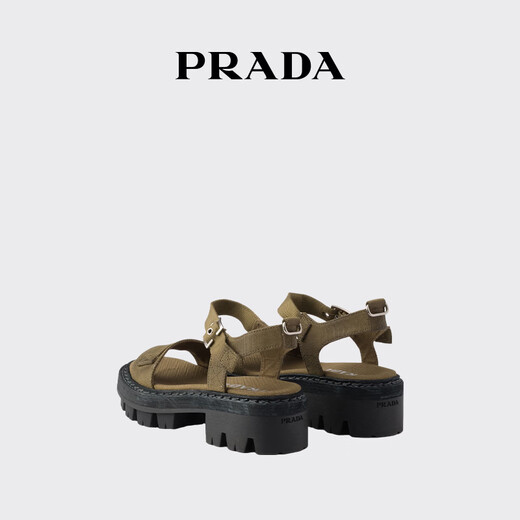 PRADA/Prada gift women's canvas sandals shoes army green 37