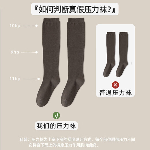 JCZS elastic stockings for varicose veins, medical women's long-term standing sports calf protection, pregnant women's anti-thrombotic acid swelling and pain pressure 祙 sn pack segmented pressure / 5A black + dark gray 2 pairs, one size fits all, varicose veins, leg shaping