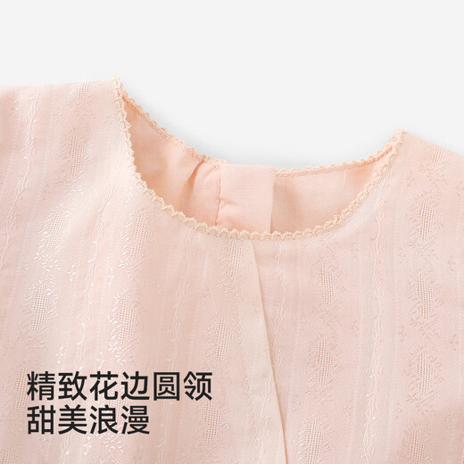 British haute couture series children's skirt summer new pink princess skirt baby girl short-sleeved dress pink 120 cm