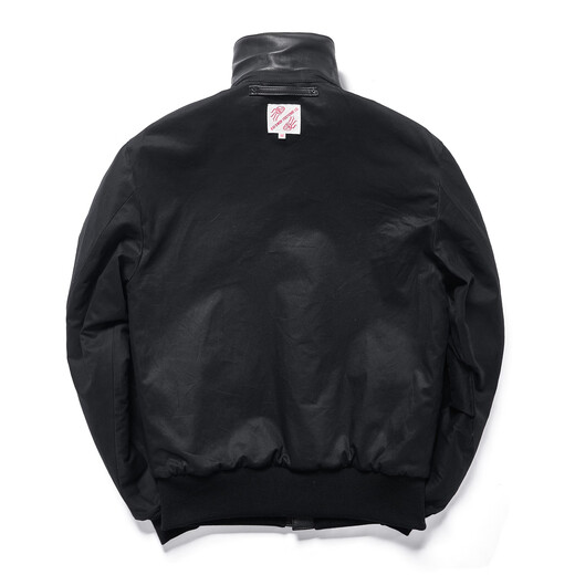 Children who are tired of playing A2 flight jacket comfortable version French Bodin lambskin riri zipper classic khaki retro leather jacket French Bodin-Joyeux Plonge Pro lambskin #black S