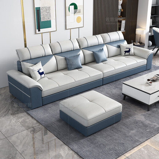 Yuanyanzi Guangdong Foshan Dongguan Sofa Top Ten Modern Simple New Technology Fabric Sofa Living Room Home User Tempered Glass Coffee Table Standard Version High Density Sponge Cushion Cotton