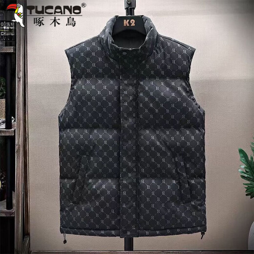 Woodpecker (TUCANO) Autumn and Winter Vest New Solid Color Down Jacket Trendy Casual Thickened Warm Vest Sleeveless Jacket Beige 908 M Recommended 70-95Jin Jin equals 0.5 kg