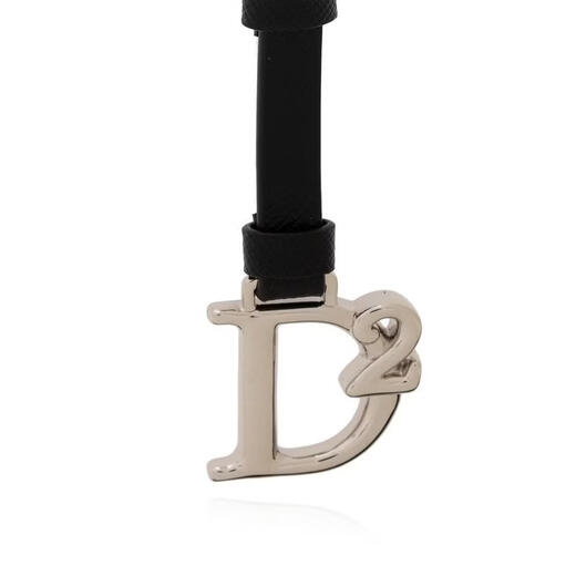 Dsquared2 (DSquared2) FW23 Light Luxury Men's Logo Pendant Hook Clip Keychain Black One Size