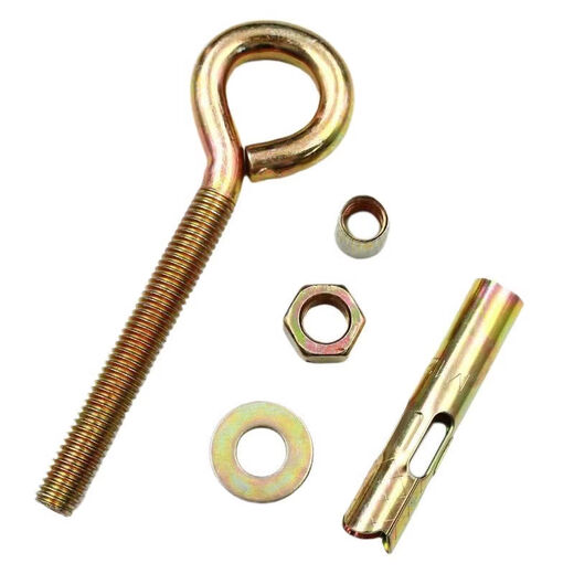 CLCEY sheep eye ring expansion screw with ring expansion ring swing pull-up extended expansion ring ceiling fan hook ring expansion wire round head expansion wire M8*100 one box