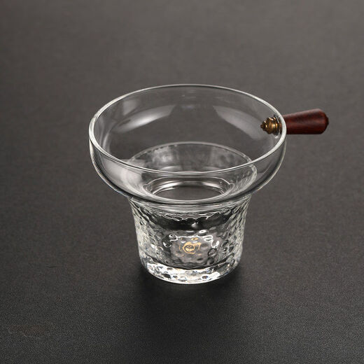 Xinyu handmade glass filter tea leakage tea filter creative tea filter funnel tea set accessories tea filter wooden handle filter
