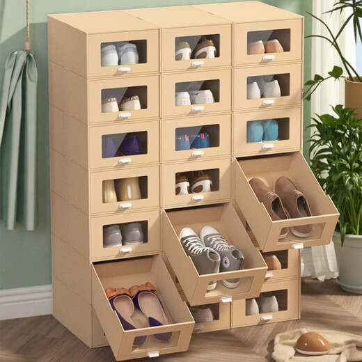 Fantasy large window drawer shoe box, hardened transparent shoe box, patented pull-out shoe box for boots, universal for women (within 40 yards) 6 pieces, large window 1x1x1cm