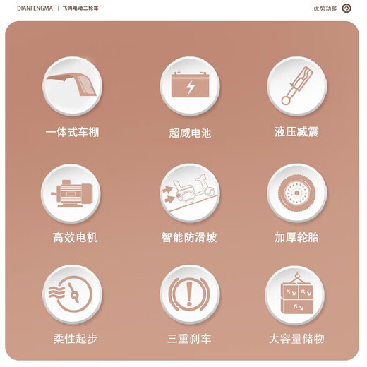 Flying Pigeon Electric Tricycle Electric Vehicle Small Household Pick-up and Drop-off for Children and Elderly Transportation Leisure All-in-One Tricycle with Covered Chaowei/Tianneng 800W Battery Life Version + 24H Black Gold About 110 Miles