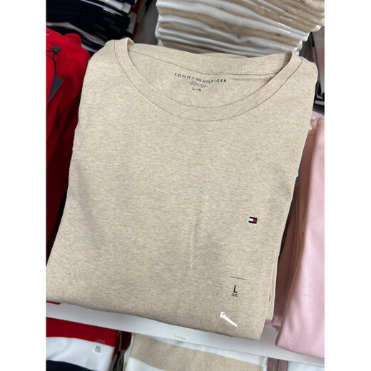 Tommy Hilfiger official flagship Tommy Qiuqiu women's comfortable cotton casual versatile round neck short-sleeved T-shirt 1# navy striped 4405 410 XS bust 76