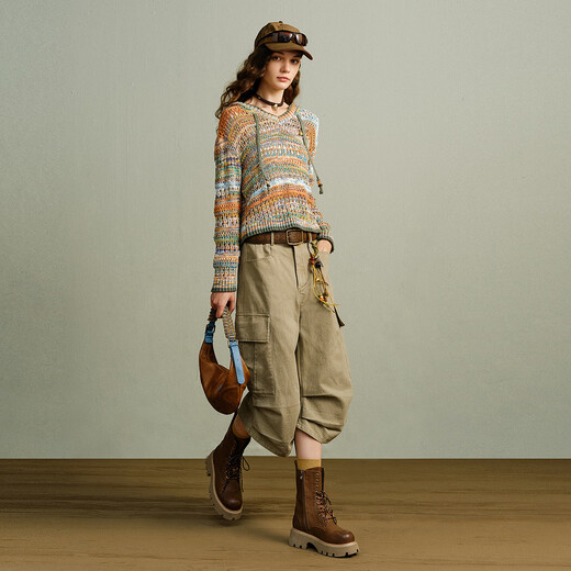 Wancaoyi (wancaoyi) shopping mall same style 2026 spring new wool sweater G35602611 bean green M