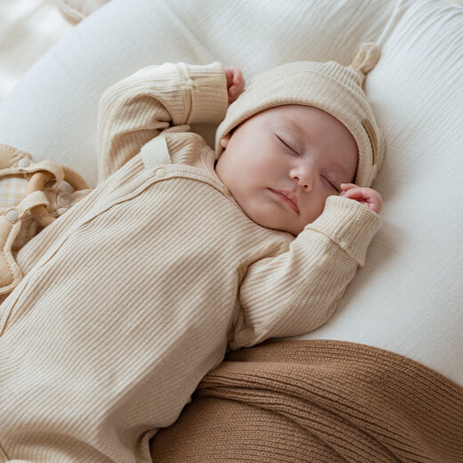 Koala Nose Innocence Colored Cotton Native Undyed Baby Comfortable Romper Suit Simple Harness Bencai Basics Center Open Jumpsuit-Colored Cotton Brown 73cm