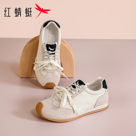Red Dragonfly Sports Casual Shoes Women's Shoes Moral Training Shoes 2026 Spring New Thick Sole Inner Heightening Small Travel Shoes Running Shoes Mi/Black 40