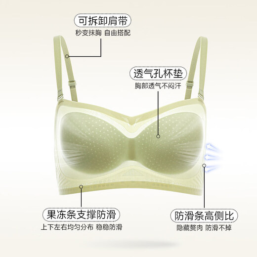 Fenton strapless underwear for women, anti-exposure, non-slip, seamless small breasts, push-up invisible chest thin bra, champagne + champagne, seamless ice silk + anti-slip tube top, M 85-105Jin Jin is equal to 0.5 kg