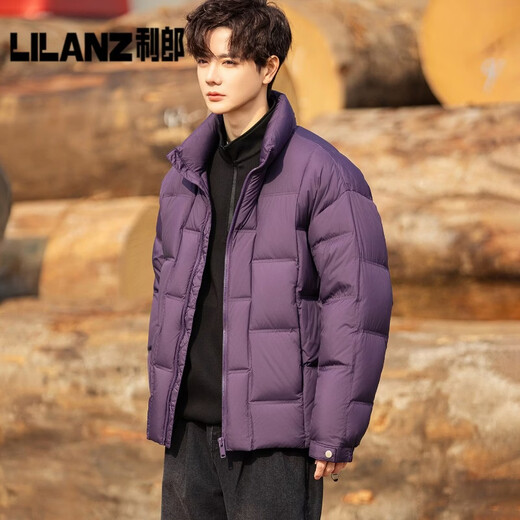 Высококачественное зимнее мужское пальто LiLang, воротник-стойка, свободная теплая куртка на белом утином пуху национального стандарта для защиты от холода, черный L (125-140 Цзинь Цзинь соответствует 0,5 кг, наполнен 171 г)