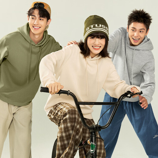 Jeanswest spring trendy hooded sweatshirt for men, drawstring hoodie for teenagers and high school students, skin-friendly, crisp and high-quality jacket, white gray (Ok Cool Cat) S (165) (strict quality control)