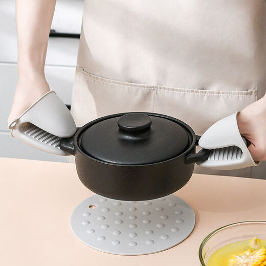 Shijanu new product anti-scalding bowl clamp kitchen steamer steamer plate clamp microwave oven non-slip silicone gloves heat insulation plate lifter