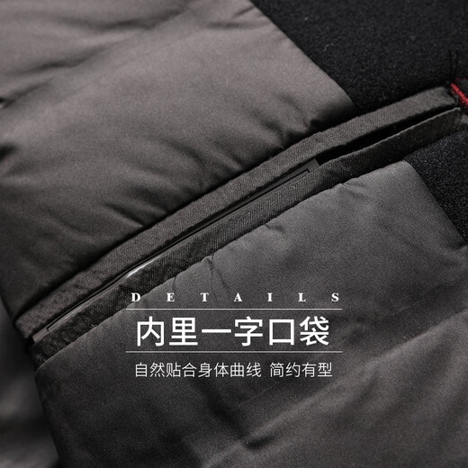 SHANSHAN Shanshan Men's Plush Suit with Wool Jacket Business Casual Versatile Warm 90 Duck Down Woolen Suit Jacket Black 56/195