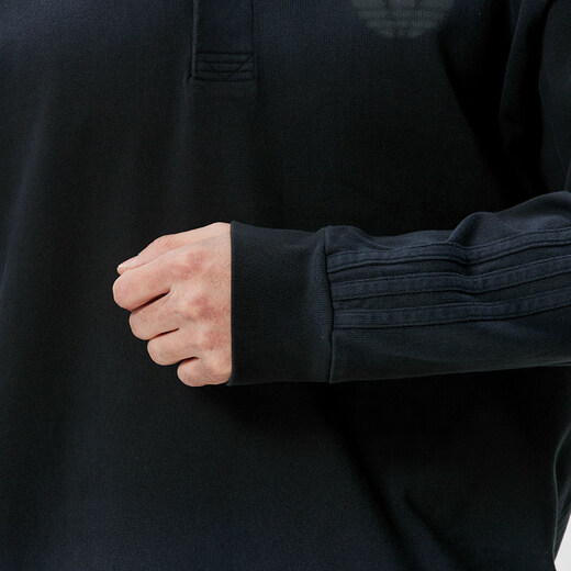 Adidas Clover Men's 2026 Spring New Sports and Leisure Long-Sleeved POLO Shirt KR5053 Carbon Black | KR5053 XL