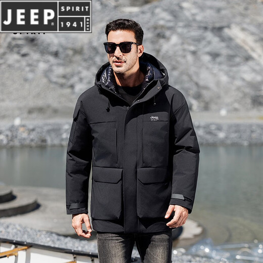JEEP SPIRIT Jeep новая мужская пуховая куртка осень-зима утолщенная с капюшоном уличная холодная куртка мужская черная M