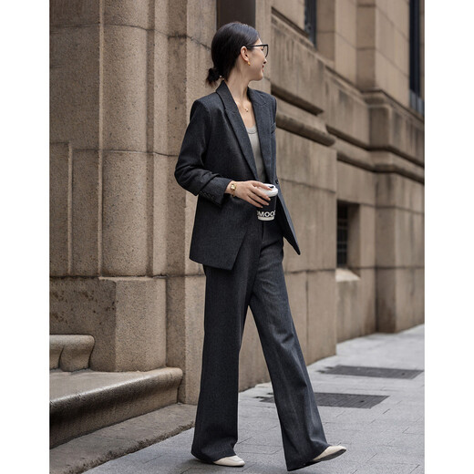 Demana Intelligent Elite Suit Spring and Autumn Lapel Collar Shoulder Pads Waist Suit Hiding Flesh Temperament Women's Two-piece Set