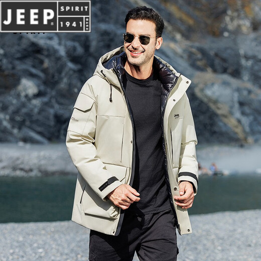 JEEP SPIRIT Jeep новая мужская пуховая куртка осень-зима утолщенная с капюшоном уличная холодная куртка мужская черная M
