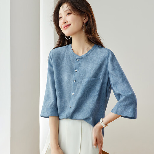 Shexi (Srcr) 16 Mumi crepe de chine 100% mulberry silk shirt women's spring and autumn high-end silk top