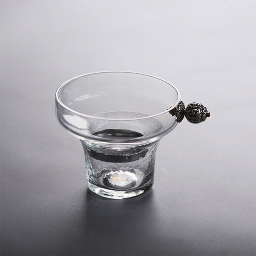 Xinyu handmade glass filter tea leakage tea filter creative tea filter funnel tea set accessories tea filter wooden handle filter