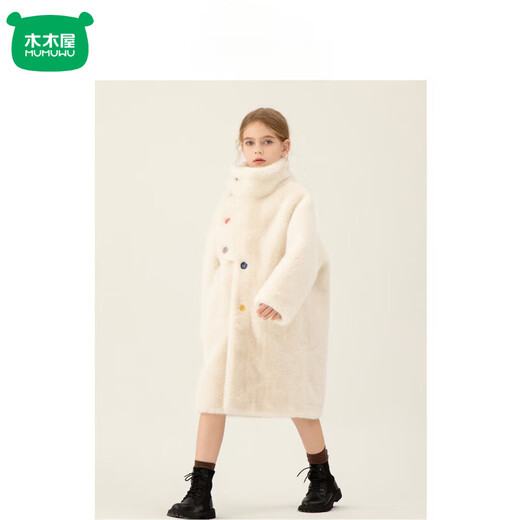 Mumuwu foreign style children's fur coat 2026 autumn and winter new style girls imitation mink fur little girl fur coat mid-length pink 100 height 91-100